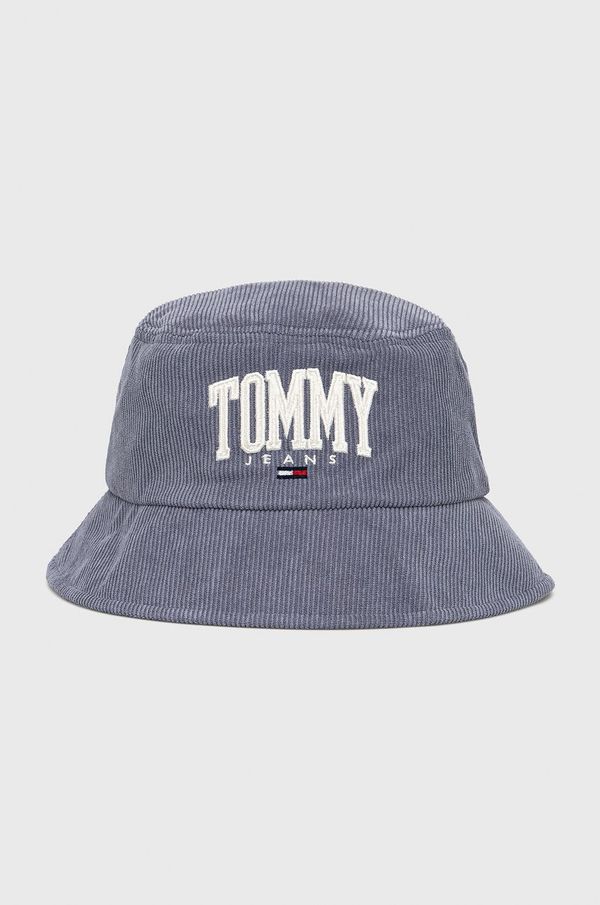 Tommy Jeans Klobuk iz rebrastega žameta Tommy Jeans vijolična barva