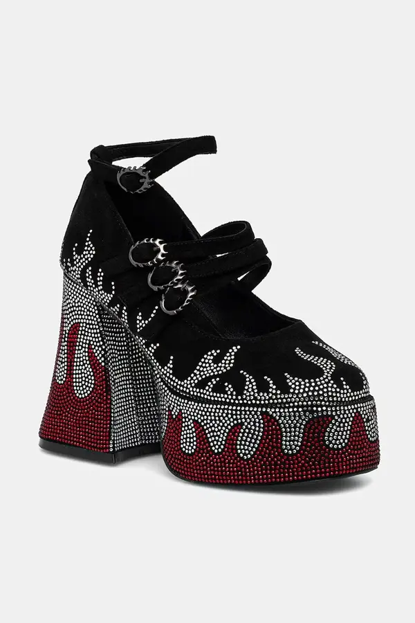 Koi Footwear Koi Footwear salonke s polno peto (blok) Blazed Flames Strappy Heels