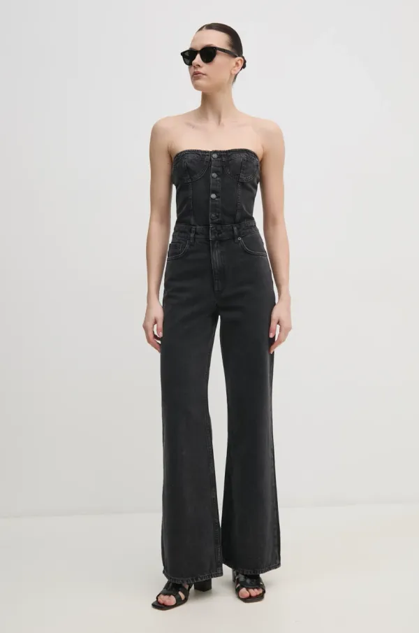 Sisley Kombinezon iz jeansa Sisley siva barva, 42Y7LT00M