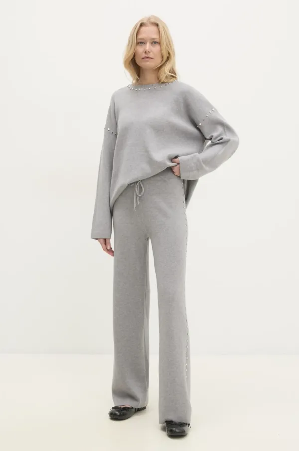 Answear Lab Komplet Answear Lab ženski, siva barva