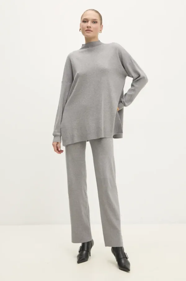 Answear Lab Komplet Answear Lab ženski, siva barva