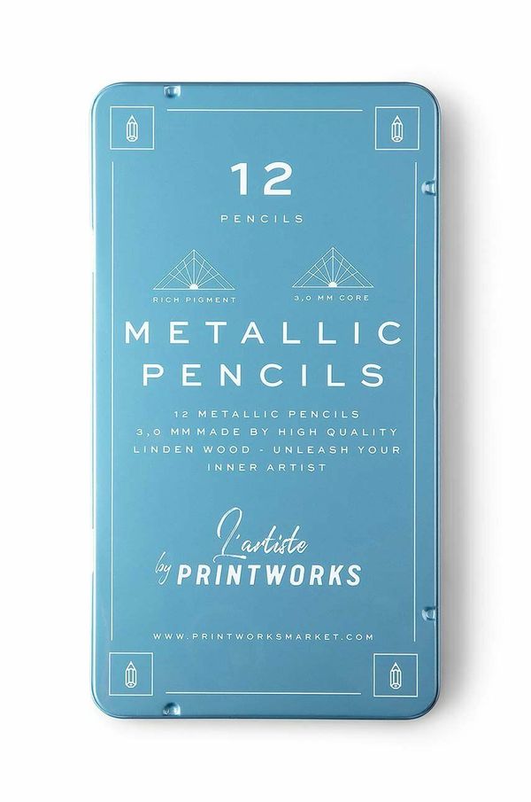 Printworks Komplet barvic v etuiju Printworks Metallic 12-pack