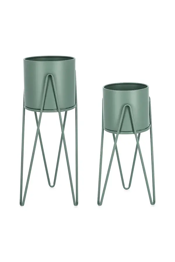Bizzotto Komplet cvetličnih lončkov s stojalom Bizzotto Madelyn 23,5 × 53/57 / 21,5 × 42/46 cm 2-pack
