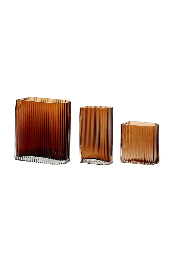 Hübsch Komplet dekorativnih vaz Hübsch Amber 13/18/20 cm 3-pack