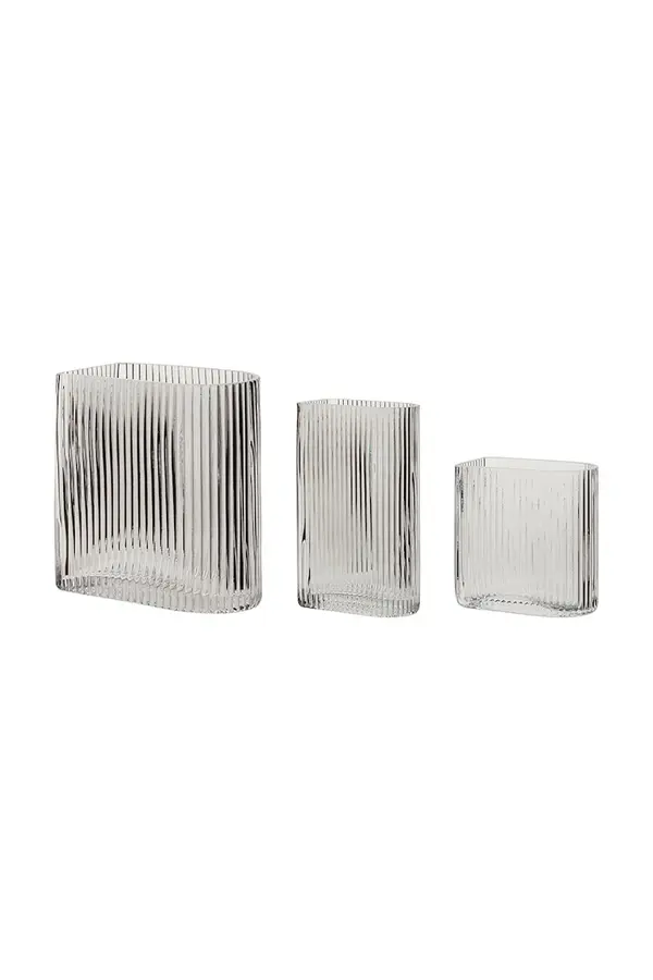 Hübsch Komplet dekorativnih vaz Hübsch Clear 13/18/20 cm 3-pack