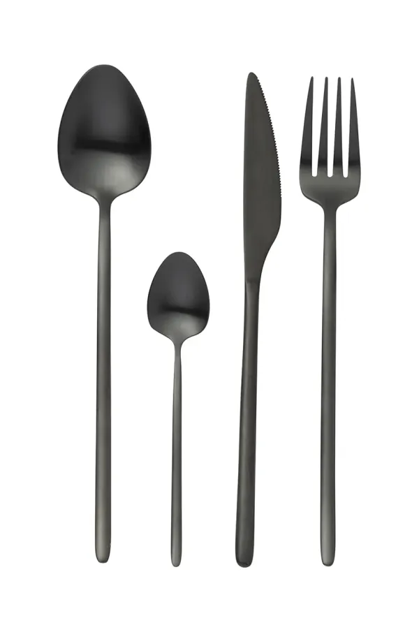 J-Line Komplet jedilnega pribora za 4 osebe J-Line 24-pack črna barva