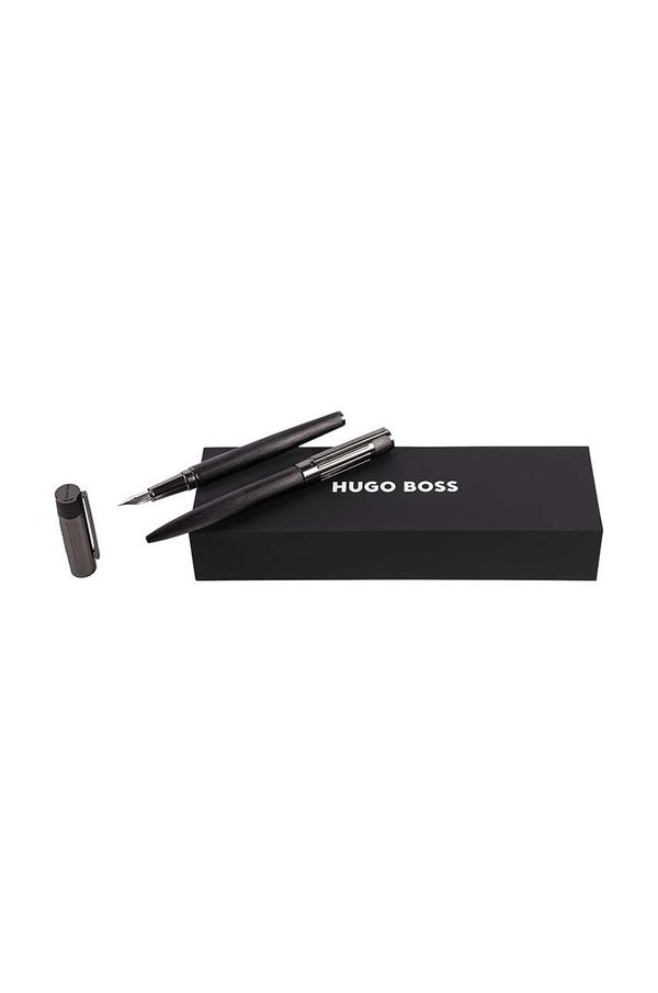Boss Komplet kemičnega svinčnika in nalivnega peresa BOSS Set Gear Ribs Black
