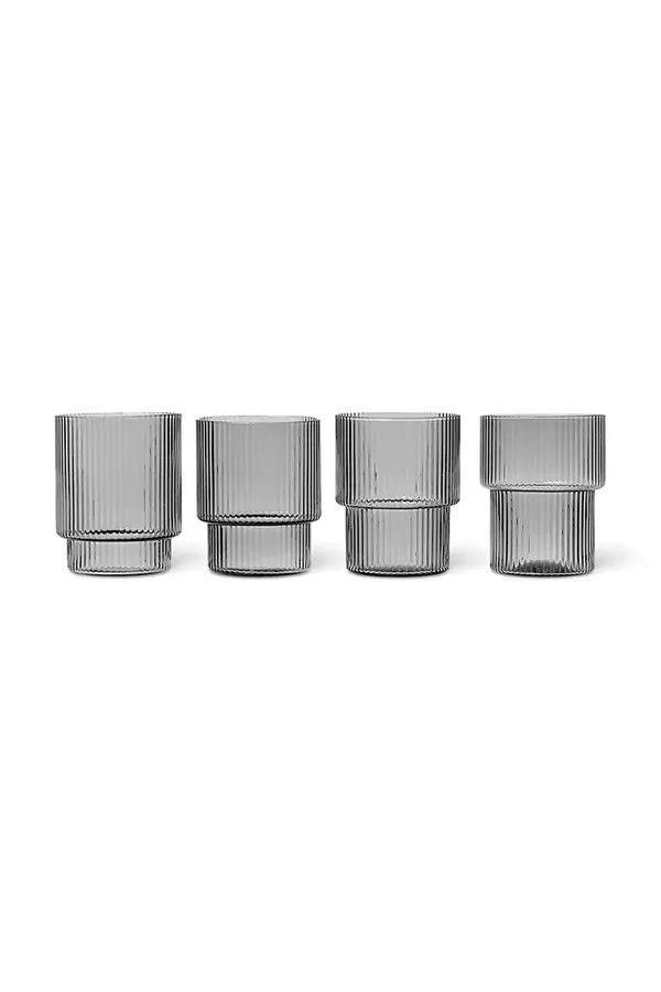 Ferm Living Komplet kozarcev ferm LIVING Ripple 200 ml 4-pack