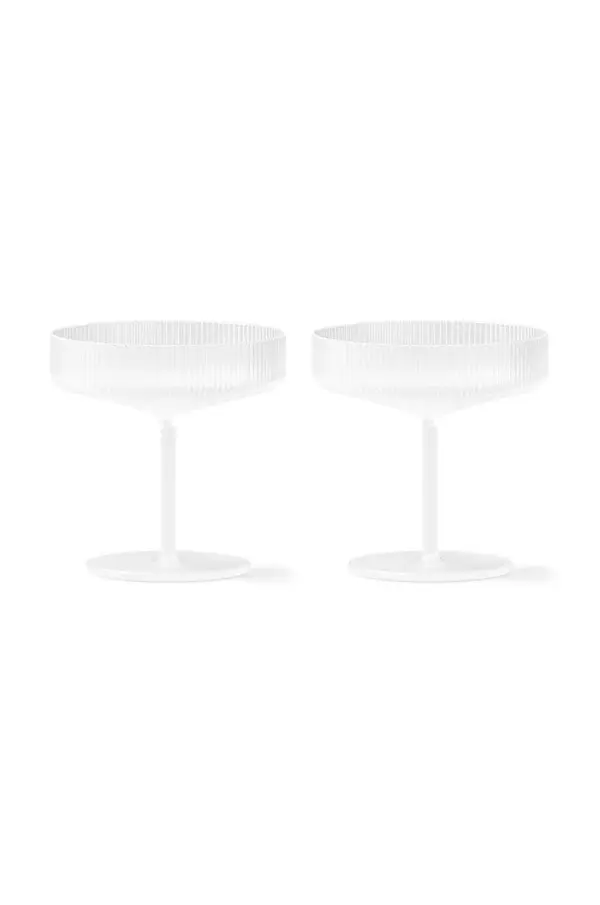 Ferm Living Komplet kozarcev za šampanjec ferm LIVING Ripple Champagne Saucers 150 ml 2-pack