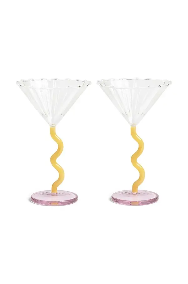 &k amsterdam Komplet kozarcev za vino &k amsterdam Coupe Curve Caramel 2-pack