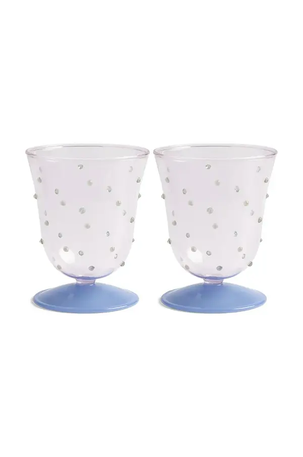 &k amsterdam Komplet kozarcev za vino &k amsterdam glass dot pink 200 ml 2-pack