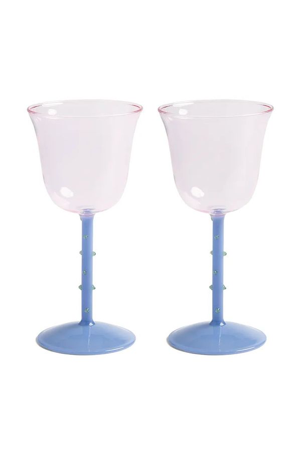 &k amsterdam Komplet kozarcev za vino &k amsterdam glass dot pink 200 ml 2-pack