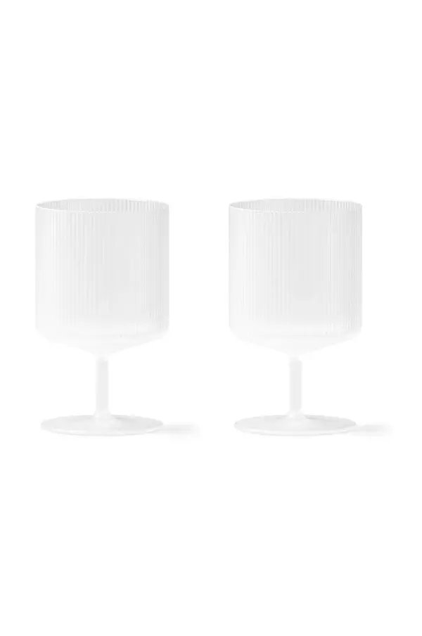 Ferm Living Komplet kozarcev za vino ferm LIVING Ripple Wine Glasses 270 ml 2-pack