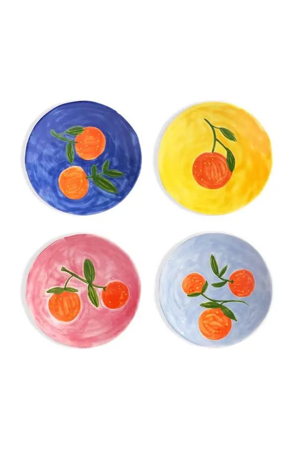 &k amsterdam Komplet krožnikov &k amsterdam Orange Full Colour 16 cm 4-pack