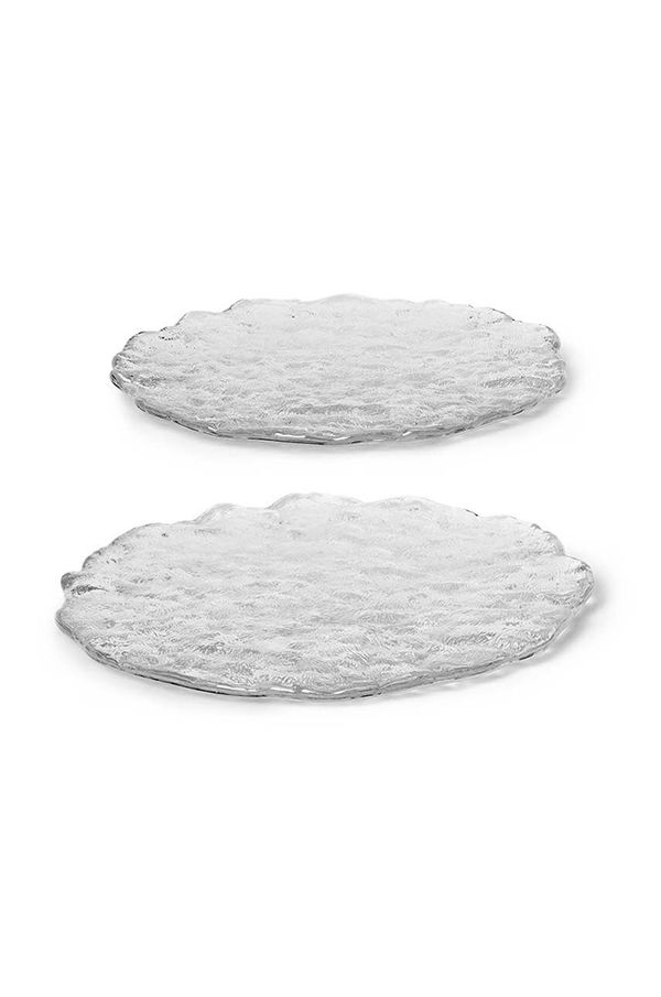 ferm LIVING Komplet krožnikov ferm LIVING Momento Glass Stones L 2-pack