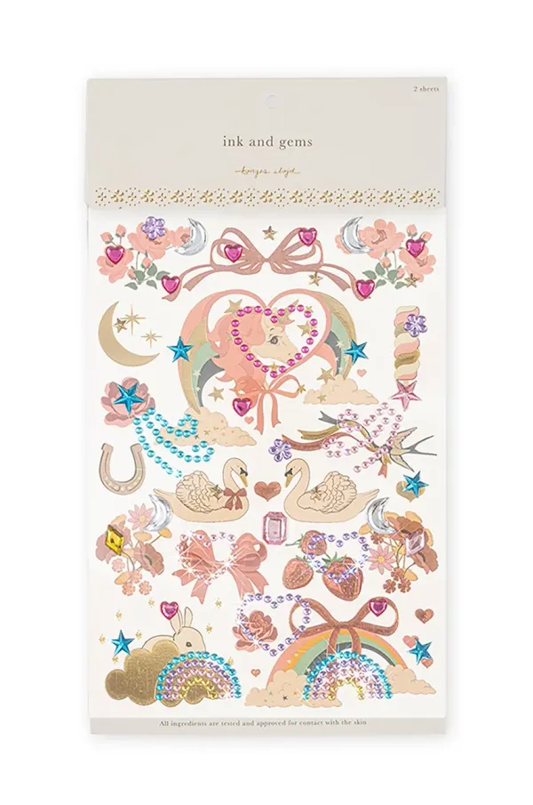 Konges Sløjd Komplet pripomočkov za styling Konges Sløjd GEM STONES AND TATTOOS KS102612