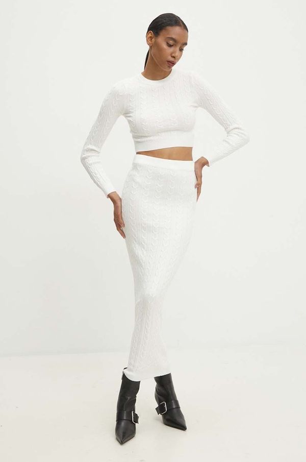 Answear Lab Komplet - pulover in krilo Answear Lab bela barva