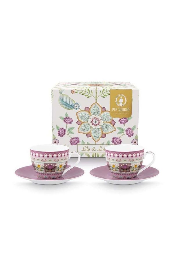 Pip Studio Komplet skodelic in krožnikov Pip Studio Lily & Lotus 120 ml 2-pack