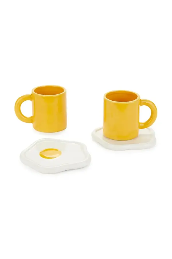 Balvi Komplet skodelic s podstavki Balvi 7,2 x 10,5 x 9,8 cm 2-pack