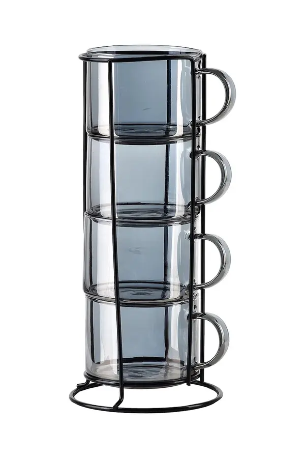Affek Design Komplet skodelic s stojalom Affek Design Peter Grey 350 ml 4-pack