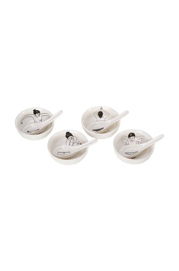 Pols Potten Komplet skodelic z žlicami Pols Potten Undressed Bowls 200 ml 4-pack