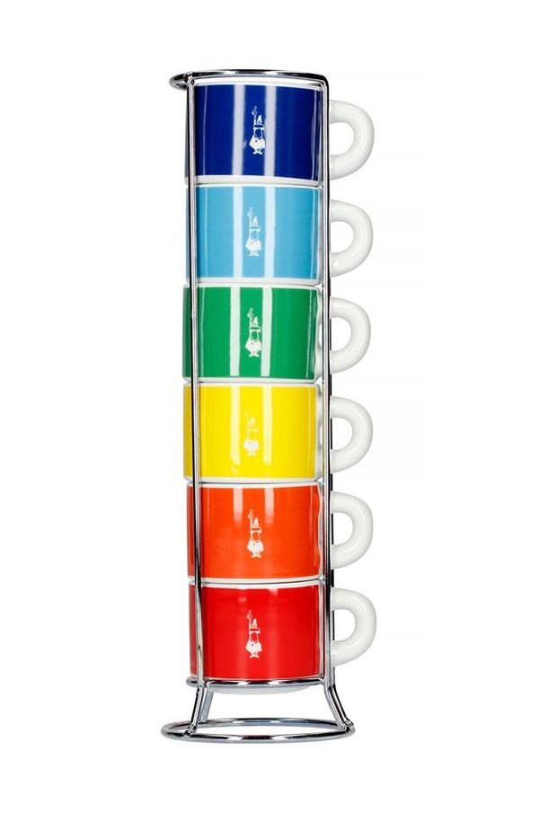 Bialetti Komplet skodelic za espresso s stojalom Bialetti Color 6-pack