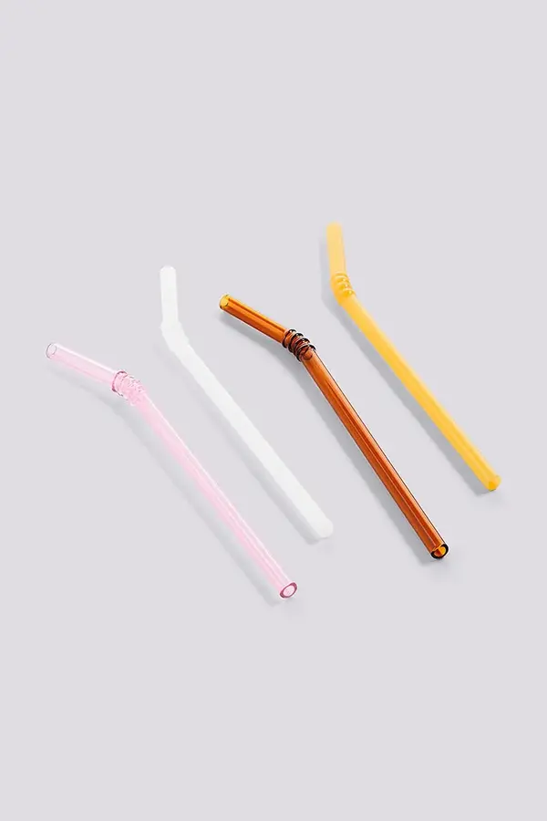HAY Komplet slamic s čopičem za čiščenje HAY SipSwirl 19 cm 4-pack