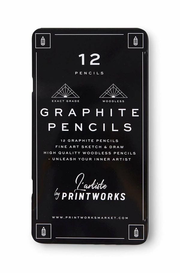 Printworks Komplet svinčnikov v etuiju Printworks Graphite 12-pack