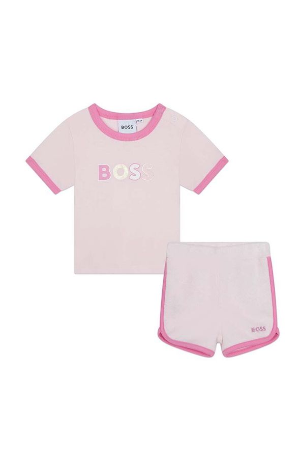 Boss Komplet za dojenčka BOSS roza barva