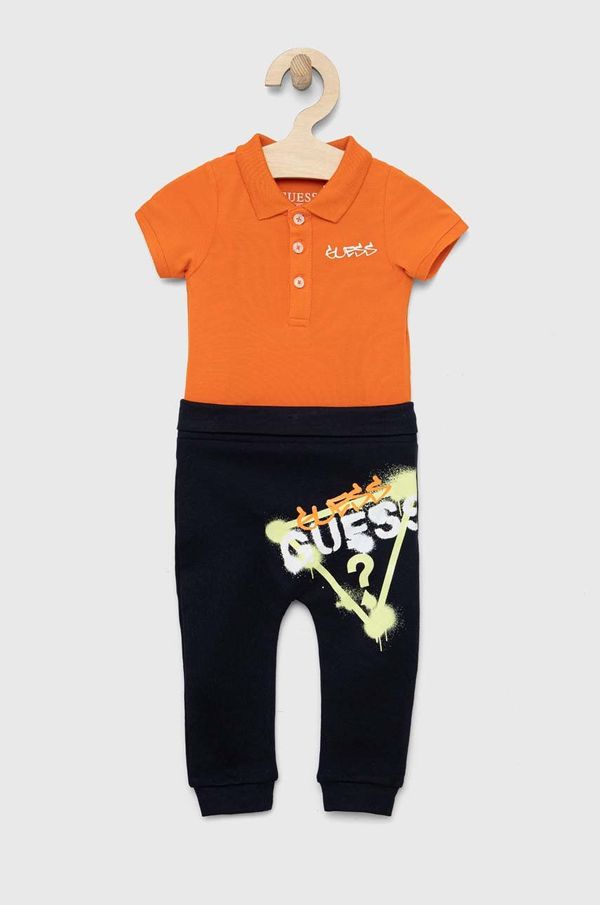 Guess Komplet za dojenčka Guess oranžna barva