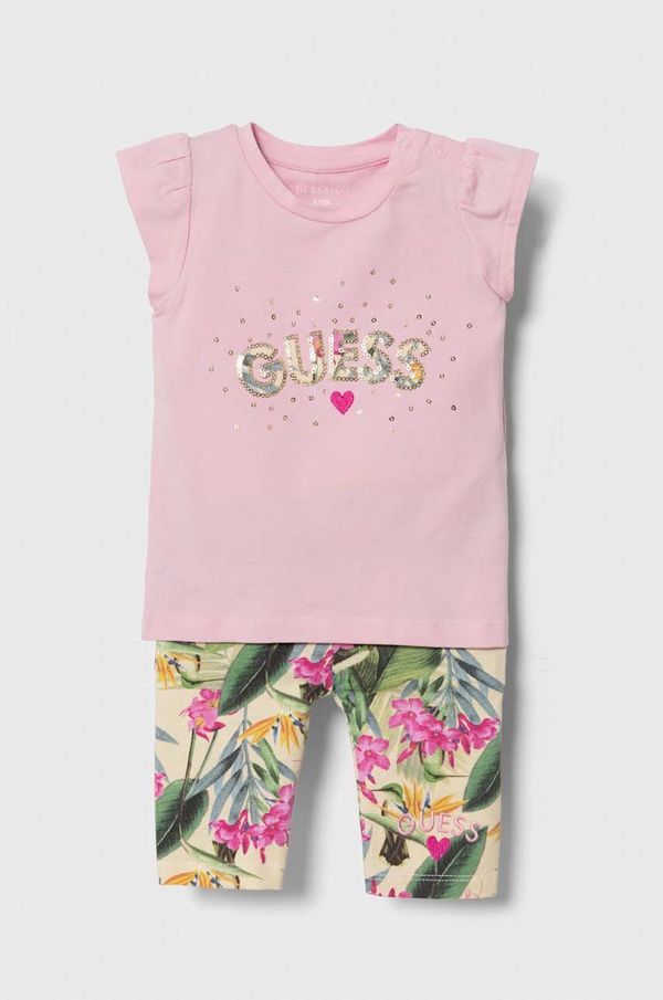 Guess Komplet za dojenčka Guess roza barva