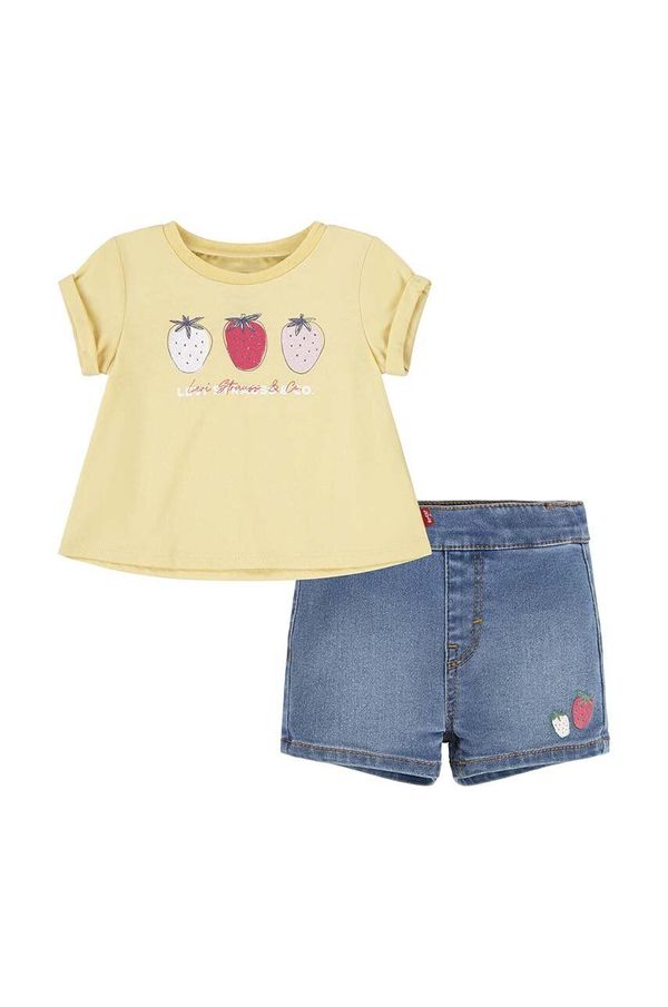 Levi's Komplet za dojenčka Levi's LVG FRUITY TEE & SHORT SET rumena barva