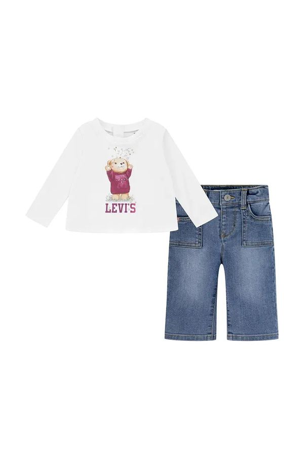 Levi's Komplet za dojenčka Levi's TEE & CARGO PANT SET bela barva, 1EK986