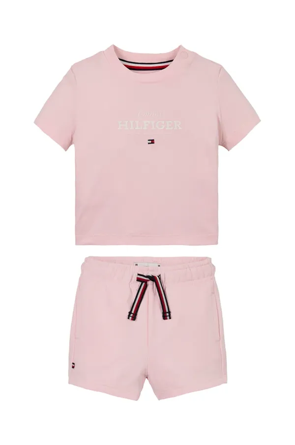 Tommy Hilfiger Komplet za dojenčka Tommy Hilfiger roza barva, KN0KN02047