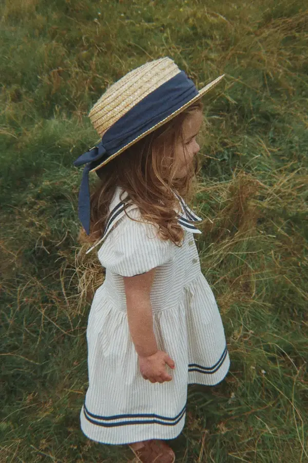 Konges Sløjd Konges Sløjd obleka A-kroja bombažna ALLIE SAILOR DRESS GOTS