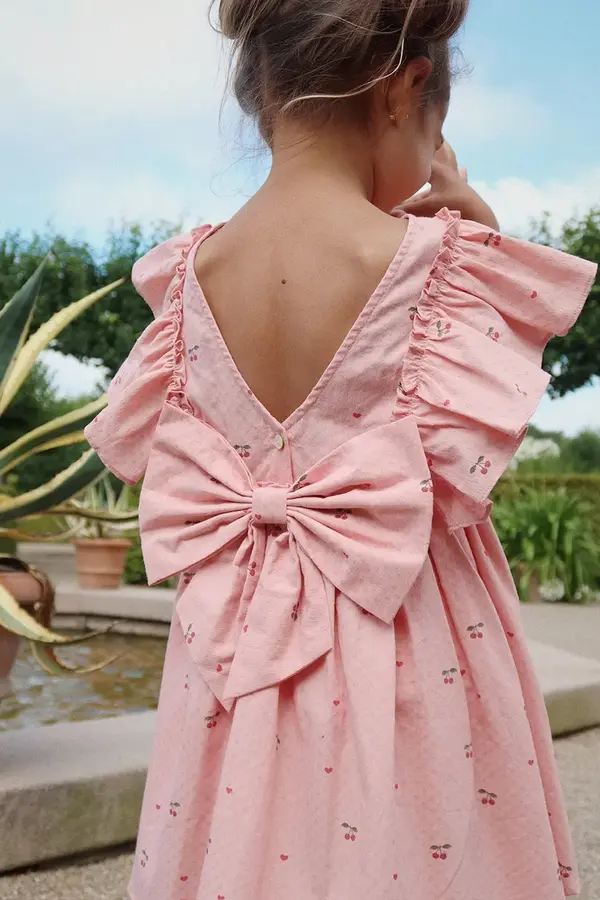 Konges Sløjd Konges Sløjd obleka bombažna EVIA FRILL DRESS GOTS