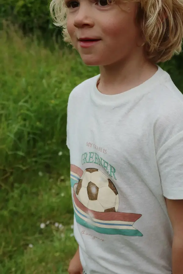Konges Sløjd Konges Sløjd osnovna kratka majica otroška z dodatkom lanu ERA TEE OCS