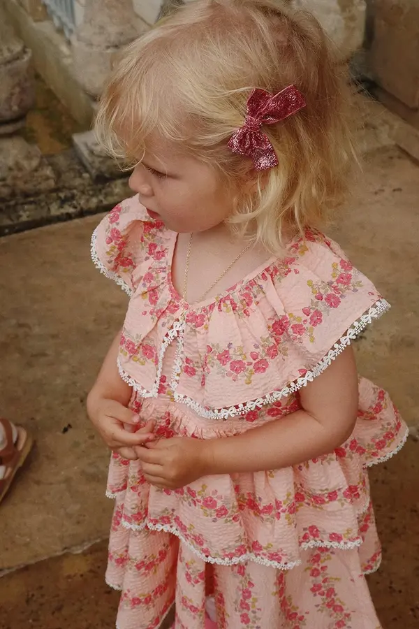 Konges Sløjd Konges Sløjd Otroška bombažna obleka Konges Sløjd BELLA FRILL DRESS GOTS