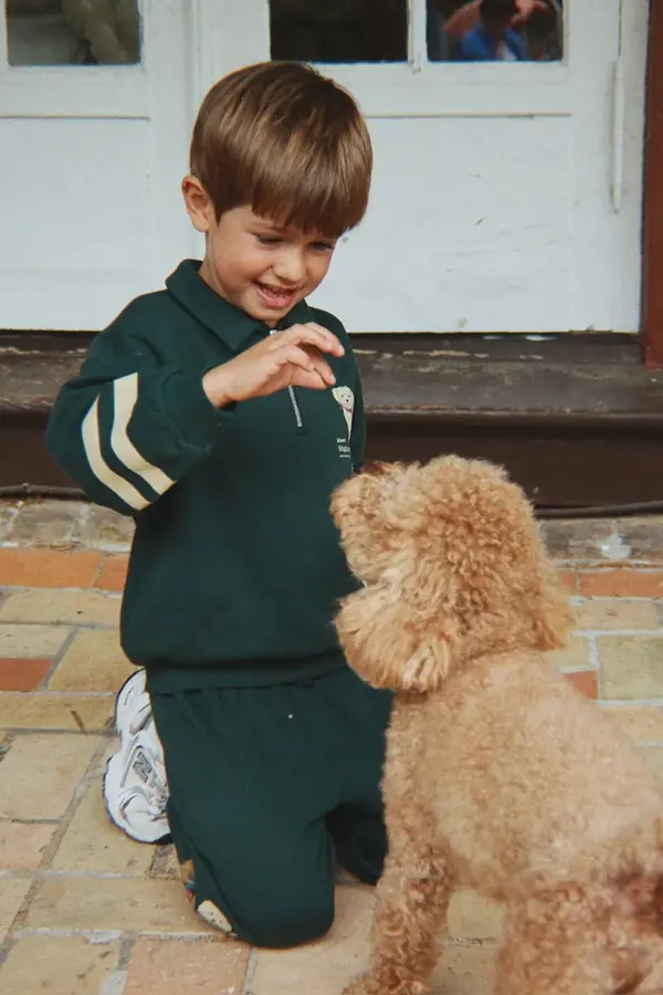 Konges Sløjd Konges Sløjd pulover otroški bombažen LOUPY HALF ZIP POLO OCS