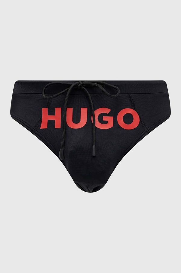 Hugo Kopalne hlače HUGO črna barva