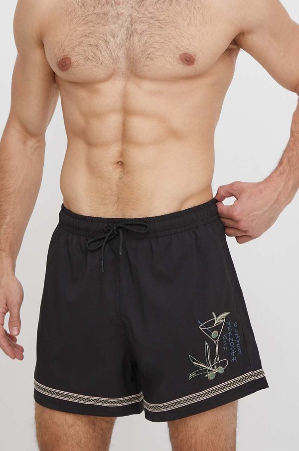 Abercrombie & Fitch Kopalne kratke hlače Abercrombie & Fitch črna barva