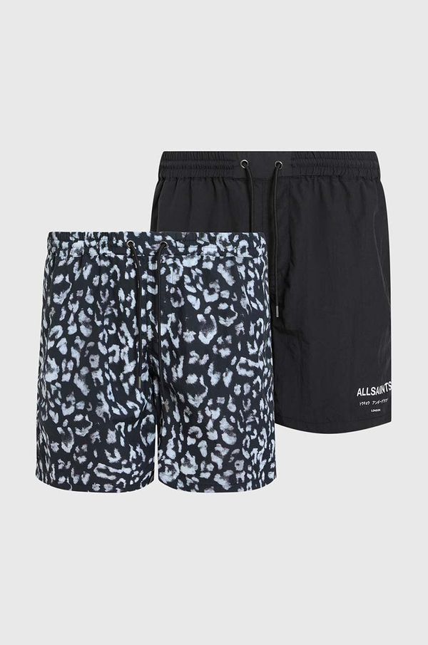 AllSaints Kopalne kratke hlače AllSaints LANI 2 PK SWIMSHORT 2-pack moške, črna barva, M013WA