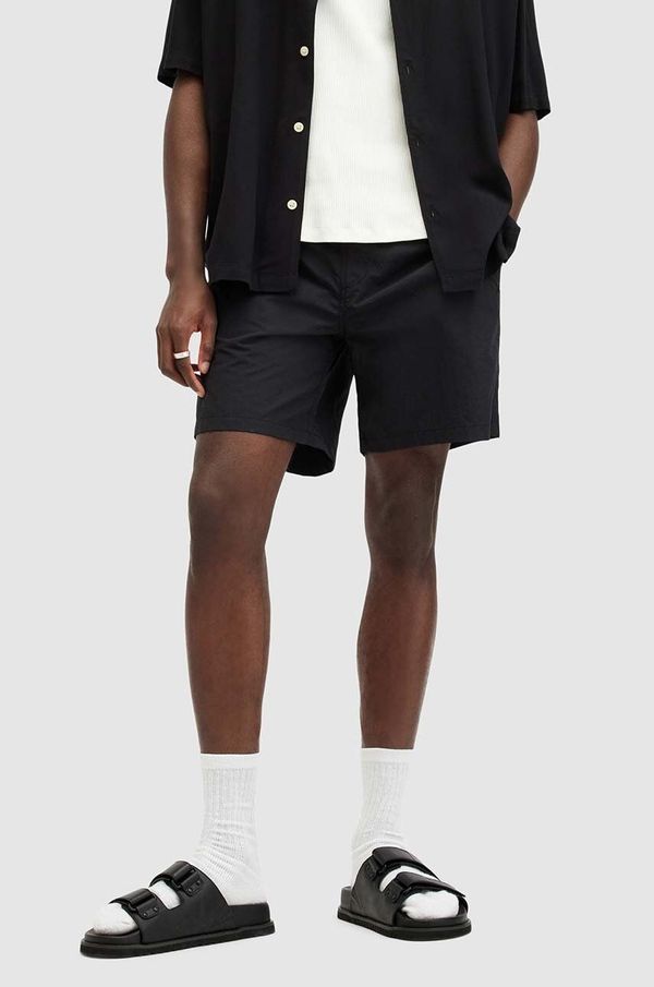 AllSaints Kopalne kratke hlače AllSaints WARDEN SWIMSHORT moške, črna barva, M011WA