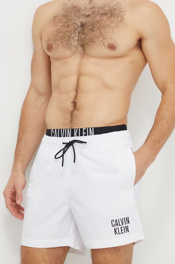 Calvin Klein Kopalne kratke hlače Calvin Klein bela barva