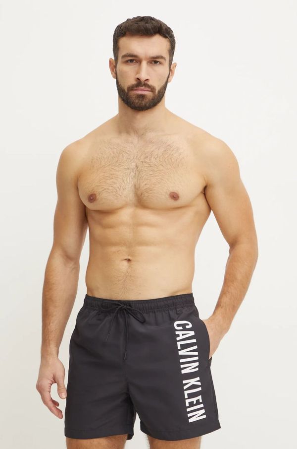 Calvin Klein Kopalne kratke hlače Calvin Klein črna barva, KM0KM01092