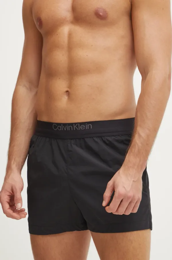 Calvin Klein Kopalne kratke hlače Calvin Klein črna barva, KM0KM01105
