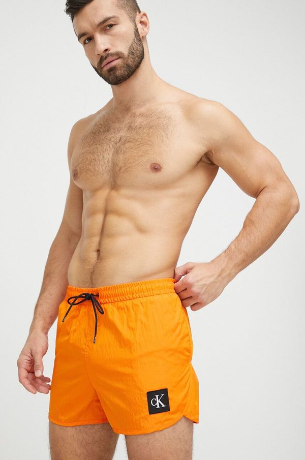 Calvin Klein Kopalne kratke hlače Calvin Klein oranžna barva