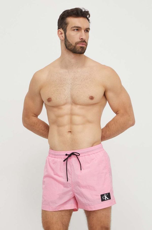Calvin Klein Kopalne kratke hlače Calvin Klein roza barva