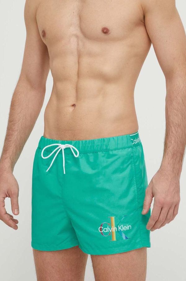 Calvin Klein Kopalne kratke hlače Calvin Klein zelena barva