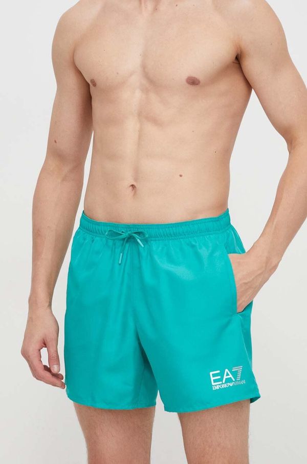 EA7 Emporio Armani Kopalne kratke hlače EA7 Emporio Armani zelena barva